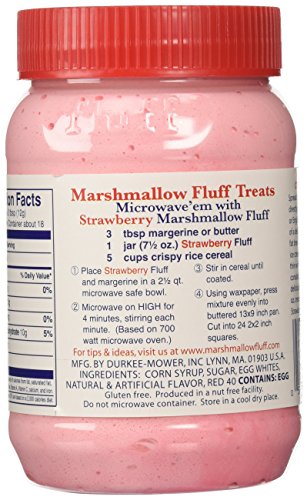 Marshmallow Fluff | Traditional Marshmallow Spread and Cr譥 | Gluten Free, No Fat or Cholesterol (Strawberry, 7.5 Ounce (Pack of 1))