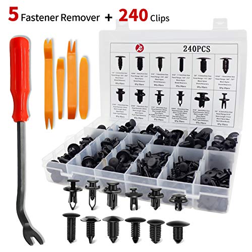Buy KCRTEK 245pcs Car Retainer Clips,Plastic Fasteners Kit with 12 sizes for Toyota,GM,Ford