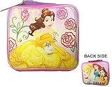 Disney Princess Lunch Bag for Kids Insulated Fancy Lunchbox with Strap Handle - Beauty and the Beast Princess Belle Double-Sided Disney Princesses Snack Pack 7.5inches x 3inches Princess's Lunch Kit F