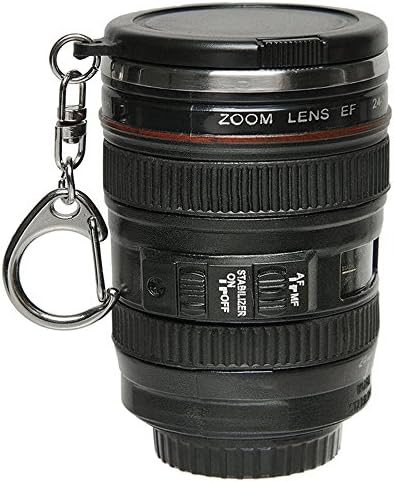 Novelty Fashion Mini Camera Lens Mug Cup 24-105mm Coffee Tea Cup Travel Mug Stainless Steel Thermos with Portable Key Chain Keyring caneca Copos (5)