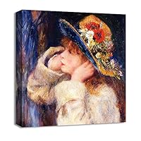 Canvas Wall Art Vase of Flowers by Pierre-Auguste Renoir Canvas Prints Home Artwork Decoration for Living Room,Bedroom - 12x12 inches
