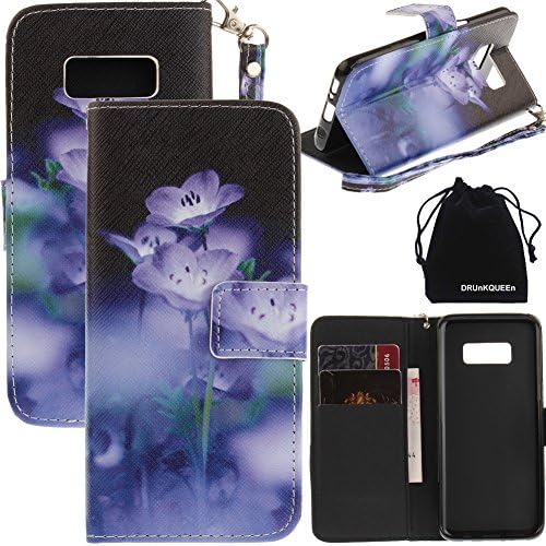 S8 Plus Case, Galaxy S8 Plus Case, DRUnKQUEEn Wallet Purse Type Leather Credit Cards Case with Cellphone Holder Flip Cover for Samsung Galaxy S 8 Plus - Hand Wrist Strap Included