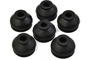 6-Pack Rubber Tie Rod End Dust Boots and Ball Joint Covers - Black, for Car and Truck Suspension