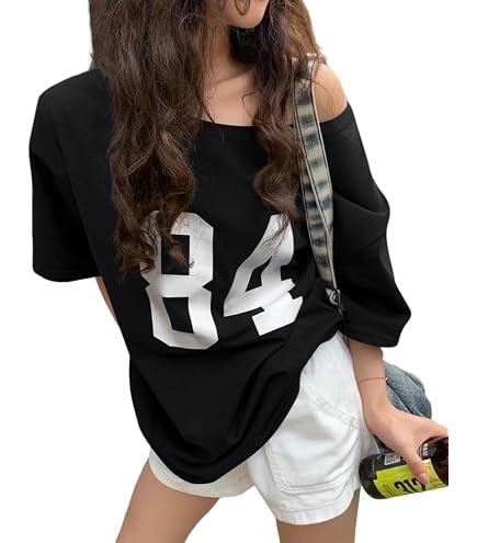 トップス  OFF SHOULDER JERSEY Pinclodly Summer Tops for Women 2026 Off The Shoulder Y2k Tops
