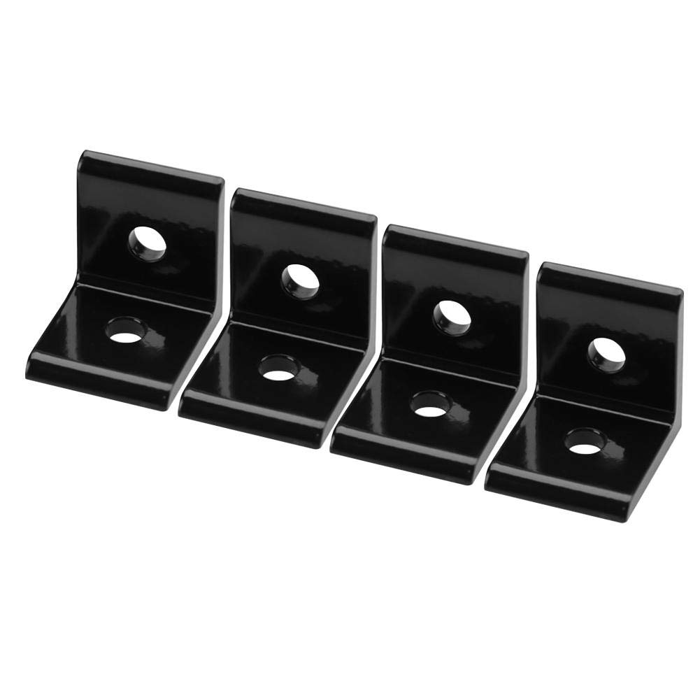 L Corner Bracket,1515 2020 3030 4040 4545 Connector Corner Angle Bracket Connection Joint for Aluminum Profile(Black 2020A)