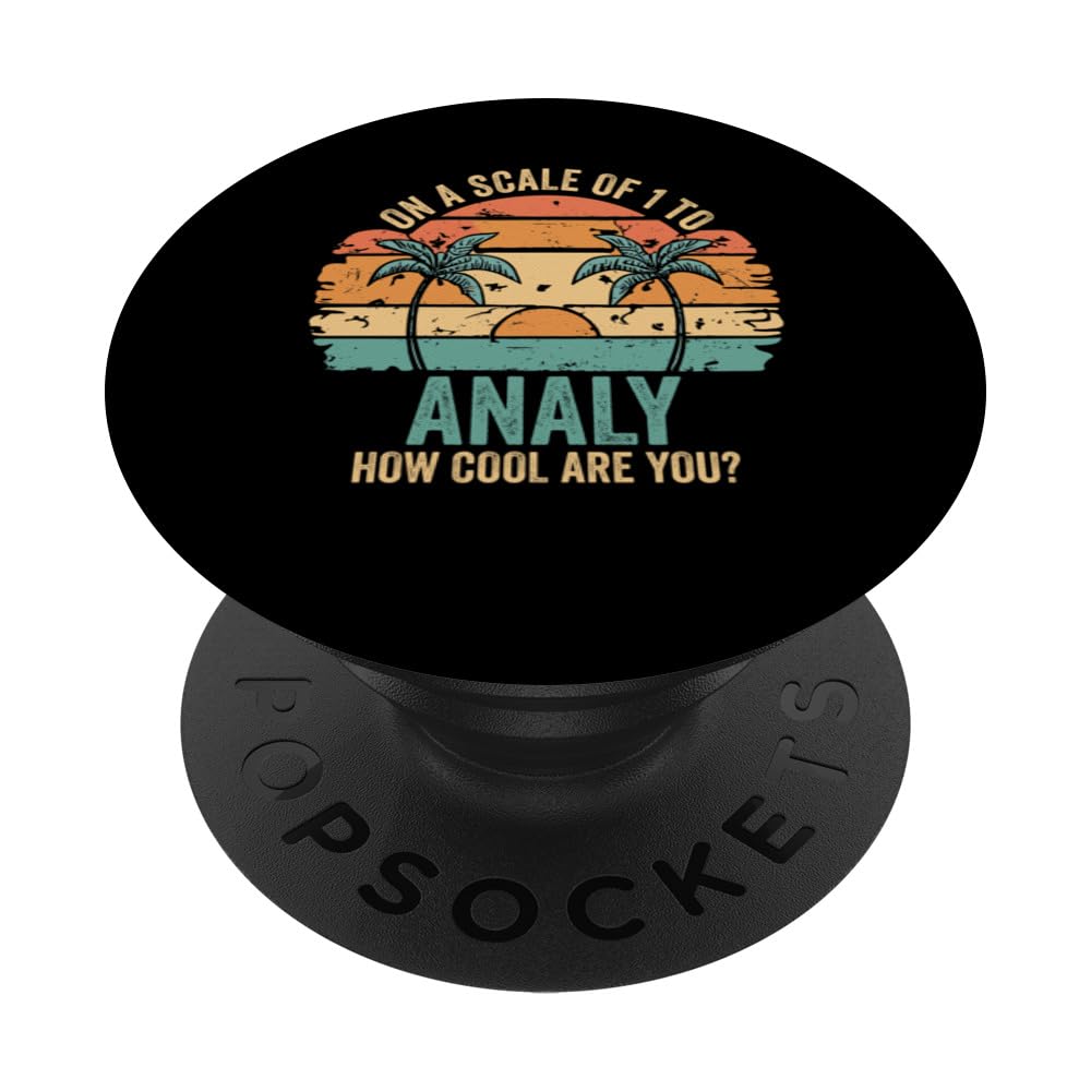 ANALY Cute Retro Girls Groovy ANALY Personalized Name PopSockets Swappable PopGrip