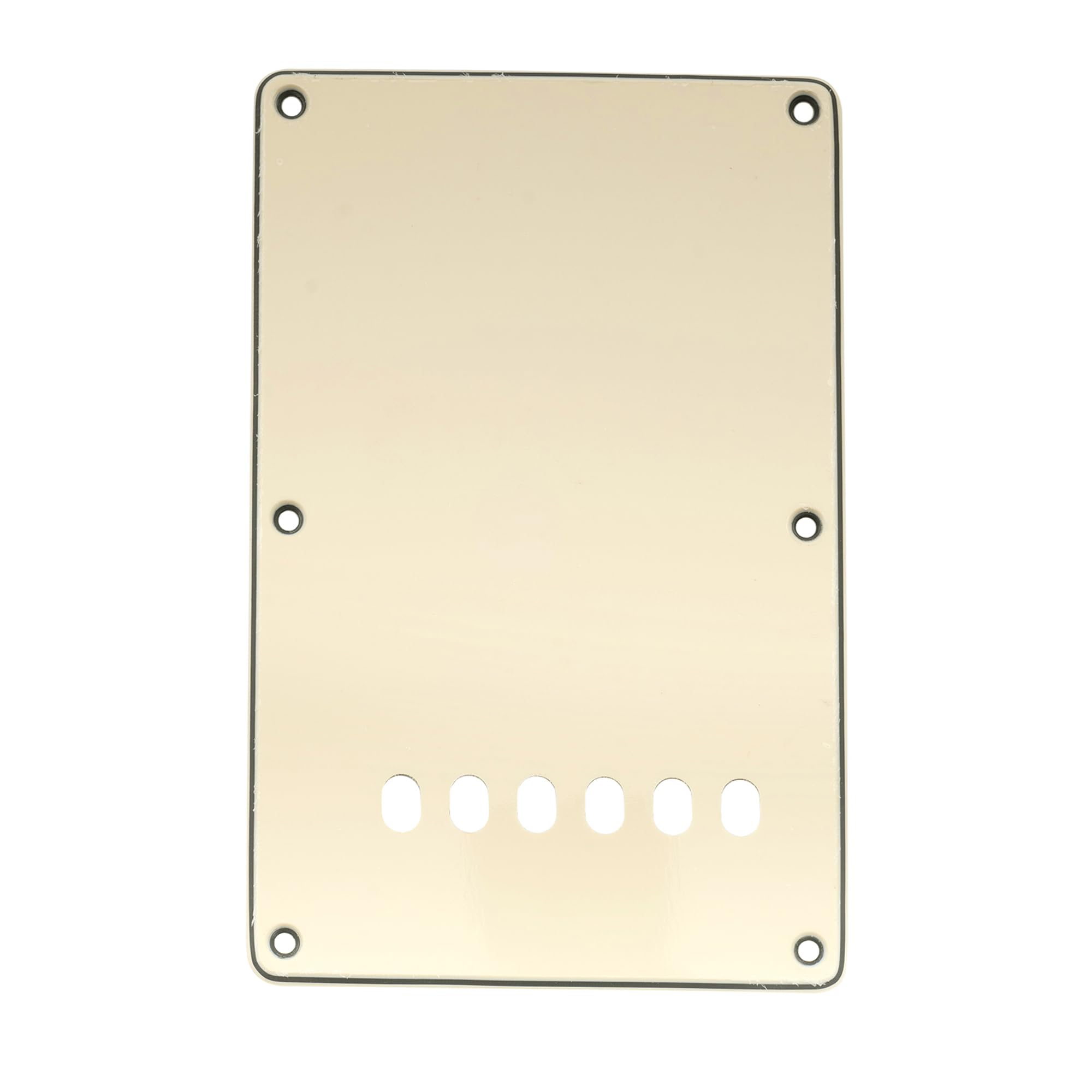 Musiclily 6 Hole ST Back Plate Tremolo Cavity Cover for China Squier Electric Guitar, 3Ply Cream