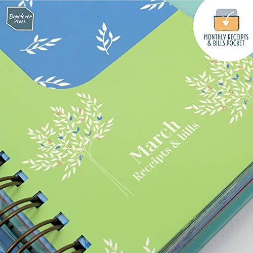 Boxclever Press Budget Book - Bill Organizer with Pockets. Monthly Planner with Expense Tracker to Manage Personal Finance. Undated Budget Planner Organizer for Cash Flow, Bills & More. 7'' x 5.3''