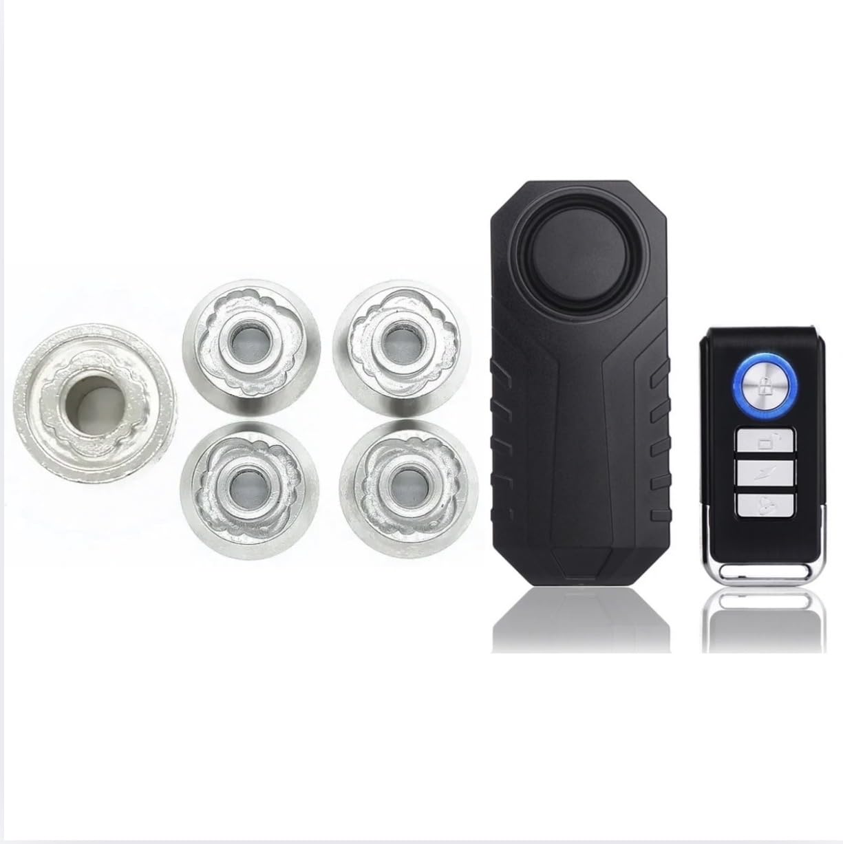 4 x M8 Fits TentBox/Roof Tent- Anti-Theft HIGH Security Nuts Tamperproof Lock Nut Set (4 x High Security Nuts + Alarm Bundle)