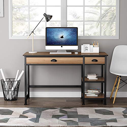 Tribesigns Rustic Lift Top Computer Desk with Drawers, 47 inch Writing