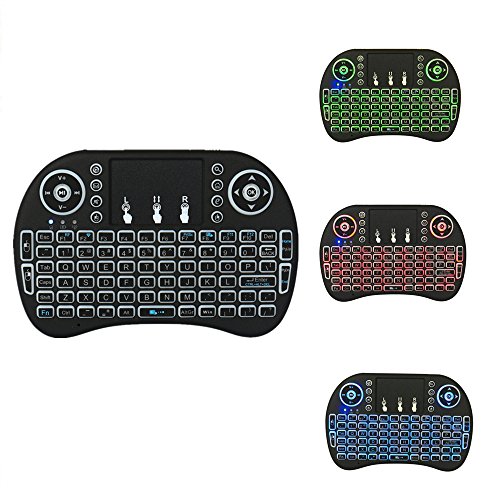 Jabond BK8 Backlit Mini Keyboard Touchpad Mouse Wireless Keyboard with Touchpad and Multimedia Keys for Android TV Box Google Smart TV HTPC PC Xbox 360 Tablet Mac Linux Windows OS