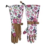 Womanswork Floral Pattern Arm Saver Gloves, Medium