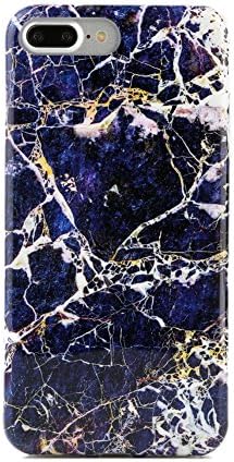 Blue Gold Marble iPhone 7 PLUS Case by Velvet Caviar Protective Phone Cover (Midnight Gold Marble)