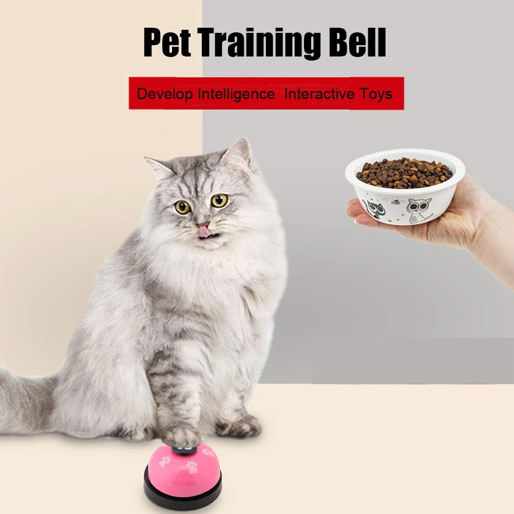 Smandy Dog Door Bell and Press Bell Pet Training Press Bell Iron Sturdy Pet Bell Desk Bell Call Bell for Dog Toilet Training Bell Interaction Bell (Pink) - Image 5