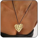 Sora Tuki Boho Necklaces for Women Large Pendant Necklace Bohomia Country Jewelry Oval Circle Statement Necklace Chunky Heart Pandant Necklaces Cowboy Cowgirl Western Jewelry