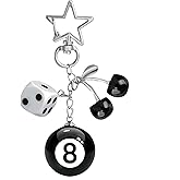 YSLZSYS 8 Ball Cherry Keychain Dice Charm Backpack Accessory Cute Woman and Girl Keychain Y2k Key Chain Purse Charm Car Key