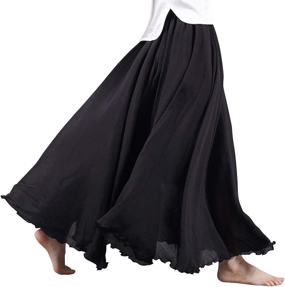 OCHENTA Women's Light Bohemian Flowy Full Circle Long Maxi Skirt at  Women’s Clothing store
