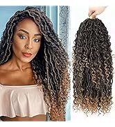 Faux Locs Crochet Hair, 18 Inch 6 Pack New Goddess Locs Crochet Hair For Black Women, Pre Looped ...