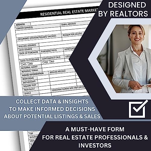 Real Estate Agent Supplies Real Estate Market Analysis Notepad for