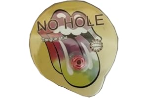 Fake / Faux Tongue Ring Suction Cup Hypoallergenic (1 Piece) Pink Orange Hexagon