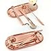 KISSTAKER Stainless Steel Cosmetic Jewelry Organizer Trays, Oval Muti-Functionary Storage Trays for Wax Tray Towel Tray Dish Plate Fruit Plate with 9 x 3.7 x 0.6 Inch (Rose Gold)