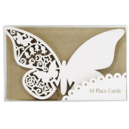 TALKING TABLES SOMETHING IN THE AIR IVORY 10-Pack Ivory Butterfly Place Cards