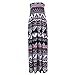 HDE Women's Strapless Maxi Dress Plus Size Tube Top Long Skirt Sundress Cover up (Pink Black Tribal, 2X)