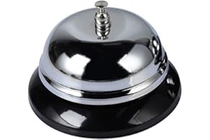 Call Bell 3.35 Inch Diameter Chrome Finish All-Metal No-Slip Base Desk Bell Service Bell for Hotels, Schools, Restaurants, Re