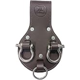 Zeluga Premium Leather 3 Rings Spud Wrench Holder, Heavy Duty Bull Pin Holder for Tool Belt, Tunnel Connection