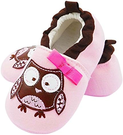 FXYRAIN Toddler Baby Infant Girl Boys Soft Sole Slippers Booties Boots Crib Shoes Cartoon Cat(Owl)