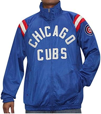 Mens Athletic Warm Zip-Up Track Jacket - CHI CUBS XL Blue
