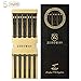 Zeroway 5 Pairs Reusable Fiberglass Chopsticks Dishwasher Safe with Gift Case Chopstick Set for Household Restaurant - Golden flower