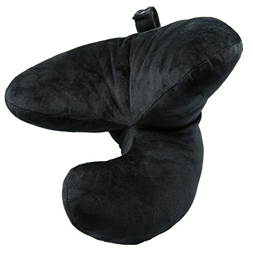 J-pillow Chin Supporting Travel Pillow, Multi-Patented Invention - British Invention of the Year. Complete Support for Head, Neck and Chin - Restful sleep on the go. (Black)