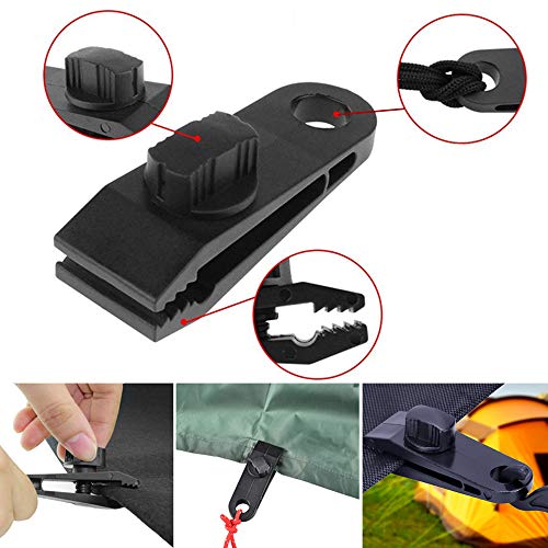 Ziyero 20 stuks multifunctionele tentzeilclips, zeilclips, krokodillenmond, clipset, licht, zeer sterk, voor camping… - Image 6