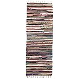 Royal Fiesta Chindi 2 x 6 Long Area Runner Rag Rug Colorful Striped Braided Recycled Fabric For Hallways