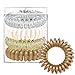 Kitsch Spiral Hair Ties for Women - Waterproof Ponytail Holders for Teens | Stylish Phone Cord Hair Coils for Girls | Thick & Thin Hair, 4 Pcs (Blonde)