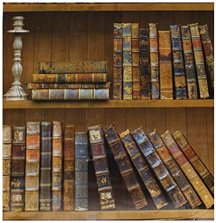 AiCheaX 45cmx10m Self-adhesive Bookshelf Library Book Pattern Wall Paper Mural Decals Living Room Decor