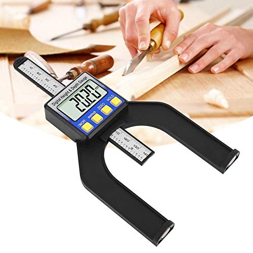 FTVOGUE Table Saw Depth Measuring Ruler,LCD Digital Limit Saw Table Depth Gauges Thickness Gauge for Woodworking Home Decoration(0-80mm)