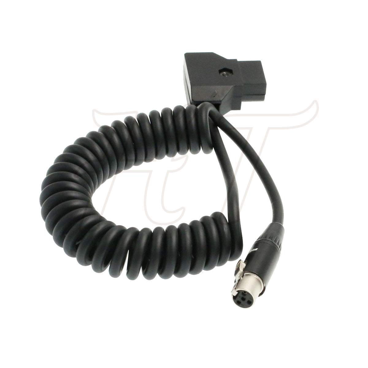 HangTon TVLogic Alphatron EVF Monitor Coiled Power Cable V-mount D-tap to Mini XLR 4 Pin