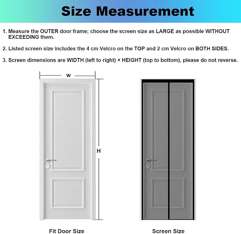 Zanzariera Magnetica per Porta 75x210 cm, Rete in Fibra di Vetro, Nero