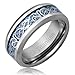 Cavalier Jewelers 8MM Men's Titanium Ring Wedding Band | Celtic Dragon Design Over Blue Carbon Fiber Inlay