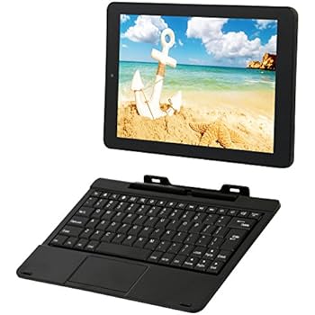 RCA Viking Pro 10" 2-in-1 Tablet 32GB Quad Core Charcoal Laptop Computer with Touchscreen and Detachable Keyboard Google Android 5.0 Lollipop