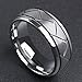 King Will TYRE 8mm Black/Silver Domed Tungsten Carbide Ring Matte Finish Groove Design Wedding Bands Comfort Fit