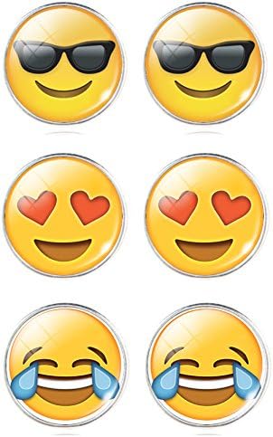 Emoji Face Pin-Back Earrings Set - Assorted Smiley Emoticon Gift Earrings, Emoji Earrings for Girls, Boys, Kids, Adults