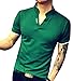 LOGEEYAR Mens Short-Sleeve Slim Fit Cotton Pique Polo Shirt,Medium,1-green