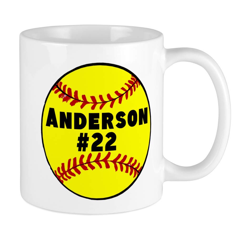 PERSONALIZED Softball Coffee Mug, Ceramic Mug, Gift for