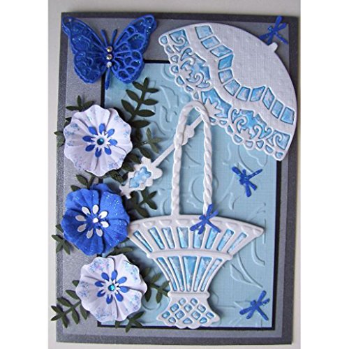 Yeahii Flower Basket Cutting Dies Stencil DIY Scrapbooking Embossing Album Paper Card