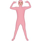 ATHX Kids High Stretch Spandex Halloween Cosplay Bodysuit Costume Open Face Unitard Child Full Body Skin Suit Zentai Suit