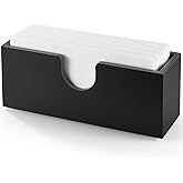 Black Guest Towel Holder for Bathroom, Wood Upright Napkin Holder for Kitchen Dining Table, Disposable Paper Hand Towel Holder, Napkin Dispenser for Countertop