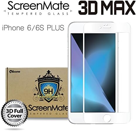 ScreenMate 3D Max Full Cover Tempered Glass Screen Protector (iPhone 6/6s Plus - 3D Full Cover - White)